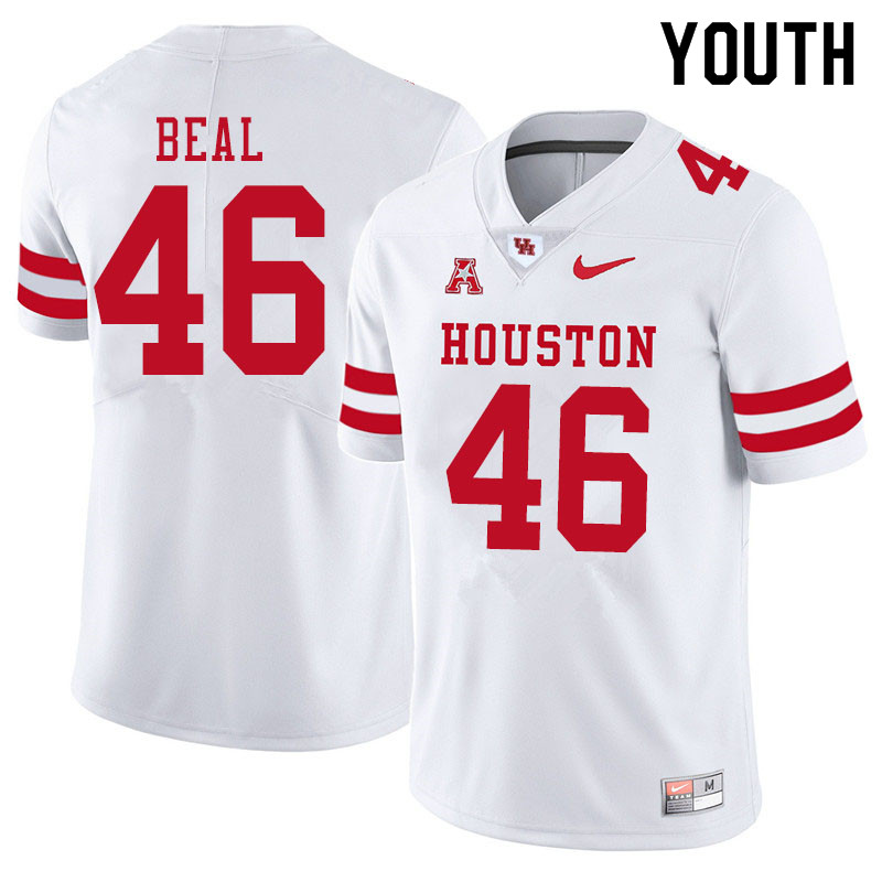 Youth #46 Davis Beal Houston Cougars College Football Jerseys Sale-White